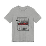 REACH FOR SOMETHING - BLACK RED UNISEX SHORT SLEEVE T-SHIRT