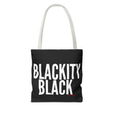 BLACKITY BLACK - WHITE TOTE BAG