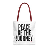 PEACE BE THE JOURNEY BLACK TOTE BAG