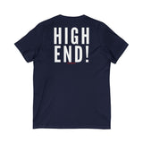 HIGH END WHITE UNISEX V-NECK T-SHIRTS