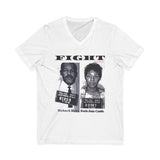 FIGHT - WHITE UNISEX V-NECK T-SHIRT