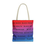 BLACK MAGIC RAINBOW BLACK  TOTE BAG