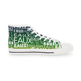 EAUX- WHITE ON MARDI GRAS HI-TOP SNEAKERS WHITE-SOLE