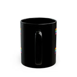 BLACK GAY PROUD AF CERAMIC BLACK MUG 150Z