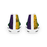 EAUX - BLACK ON MARDI GRAS HI-TOP SNEAKERS WHITE-SOLE