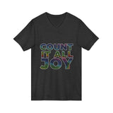 COUNT IT ALL JOY UNISEX V-NECK  T-SHIRTS
