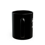 UPSIDE DOWN CERAMIC BLACK MUG 110Z, 15OZ