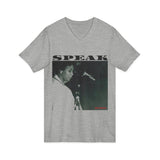 SPEAK - BLACK UNISEX V-NECK T-SHIRT