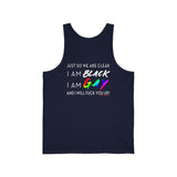 BLACK GAY FUP WHITE UNISEX TANK TOP