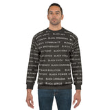 BLACK MAGIC WHITE LETTERS AOP UNISEX SWEATSHIRT
