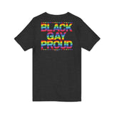 BLACK GAY PROUD UNISEX V-NECK T-SHIRTS