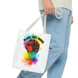 BLACK GAY PROUD FIST TOTE BAG