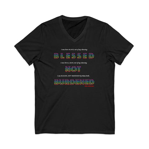 BLACK MAN RAINBOW UNISEX V-NECK T-SHIRTS