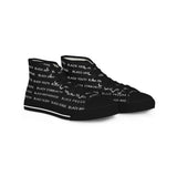 BLACK MAGIC WHITE LETTERS HI-TOP SNEAKERS WHITE-SOLE