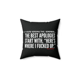 BEST APOLOGIES THROW PILLOW