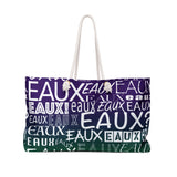 EAUX- WHITE ON MARDI GRAS  WEEKENDER BAG