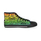 EAUX BLACK ON RAINBOW HI-TOP SNEAKERS WHITE SOLE