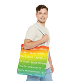 BLACK MAGIC RAINBOW WHITE  TOTE BAG
