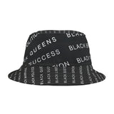 BLACK MAGIC WHITE LETTERS AOP BUCKET HAT