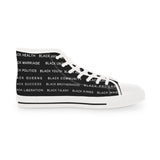 BLACK MAGIC WHITE LETTERS HI-TOP SNEAKERS WHITE-SOLE
