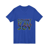 COUNT IT ALL JOY UNISEX V-NECK  T-SHIRTS