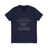 BLACK QUEER RAINBOW UNISEX V-NECK T-SHIRTS
