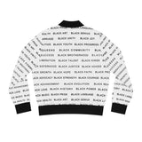 BLACK MAGIC - BLACK LETTERS AOP WOMEN'S BOMBER JACKET