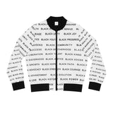 BLACK MAGIC - BLACK LETTERS AOP WOMEN'S BOMBER JACKET