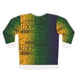 EAUX BLACK ON MARDI GRAS AOP UNISEX SWEATSHIRT