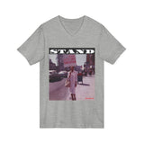 STAND - WHITE UNISEX V-NECK T-SHIRT
