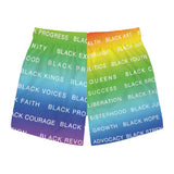 BLACK MAGIC RAINBOW WHITE SWIM TRUNKS