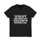 GIVE YOUR LOVE UNISEX V-NECK T-SHIRTS