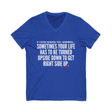 UPSIDE DOWN UNISEX V NECK T SHIRTS