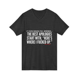 BEST APOLOGIES UNISEX V-NECK T-SHIRT