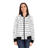 BLACK MAGIC - BLACK LETTERS AOP WOMEN'S BOMBER JACKET