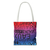 EAUX - BLACK ON RAINBOW TOTE BAG