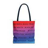 BLACK MAGIC RAINBOW BLACK  TOTE BAG