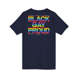 BLACK GAY PROUD UNISEX V-NECK T-SHIRTS