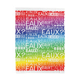 EAUX WHITE ON RAINBOW  PLUSH BLANKET