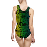 EAUX BLACK ON MARDI GRAS 1 PIECE SWIM SUIT