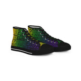 EAUX - BLACK ON MARDI GRAS HI-TOP SNEAKERS WHITE-SOLE