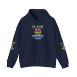 BLACK GAY PROUD AF UNISEX HOODIE