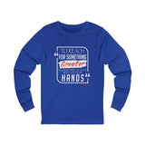 REACH FOR SOMETHING - WHITE RED UNISEX LONG SLEEVE T-SHIRT