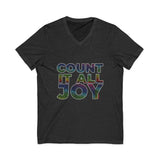COUNT IT ALL JOY UNISEX V-NECK  T-SHIRTS