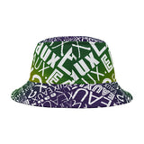 EAUX- WHITE ON MARDI GRAS BUCKET HAT