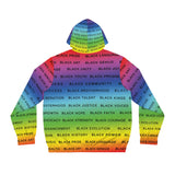 BLACK MAGIC RAINBOW BLACK AOP ZIP HOODIE
