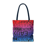 EAUX - BLACK ON RAINBOW TOTE BAG