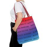 BLACK MAGIC RAINBOW BLACK  TOTE BAG