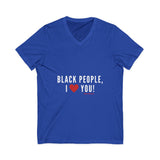 BLACKITY BLACK - WHITE UNISEX V-NECK T-SHIRT
