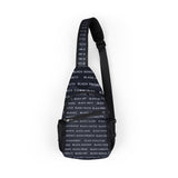 BLACK MAGIC WHITE LETTERS SLING BAG
